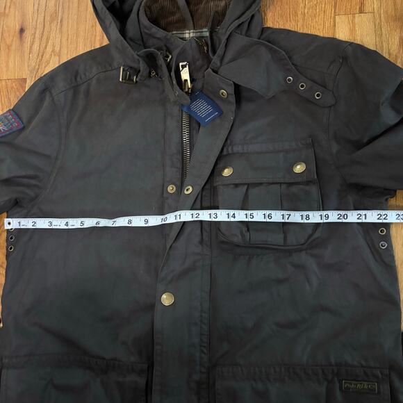 Polo Ralph Lauren Mens Biker Hunting Parka Lined Belted Sz Medium Dk Brown - Picture 14 of 16
